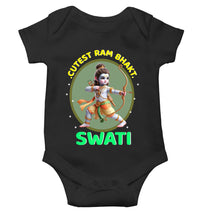 Load image into Gallery viewer, Custom Name Cutest Ram Bhakt Rompers for Baby Girl- KidsFashionVilla
