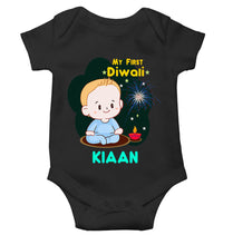 Load image into Gallery viewer, Custom Name My First Diwali Rompers for Baby Boy- KidsFashionVilla
