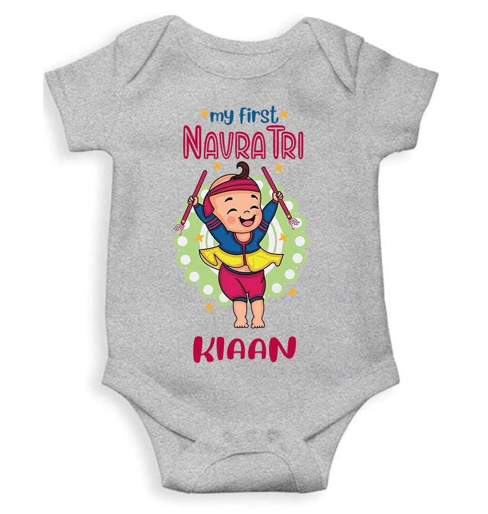 Custom Name My First Navratri Rompers for Baby Boy- KidsFashionVilla