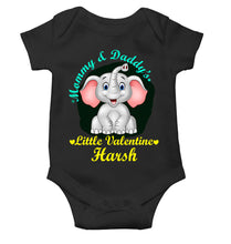 Load image into Gallery viewer, Custom Name Mommy And Daddys Little Valentine Rompers for Baby Boy- KidsFashionVilla
