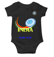 Load image into Gallery viewer, India Bleed Blue World Cup Cricket Rompers for Baby Boy- KidsFashionVilla
