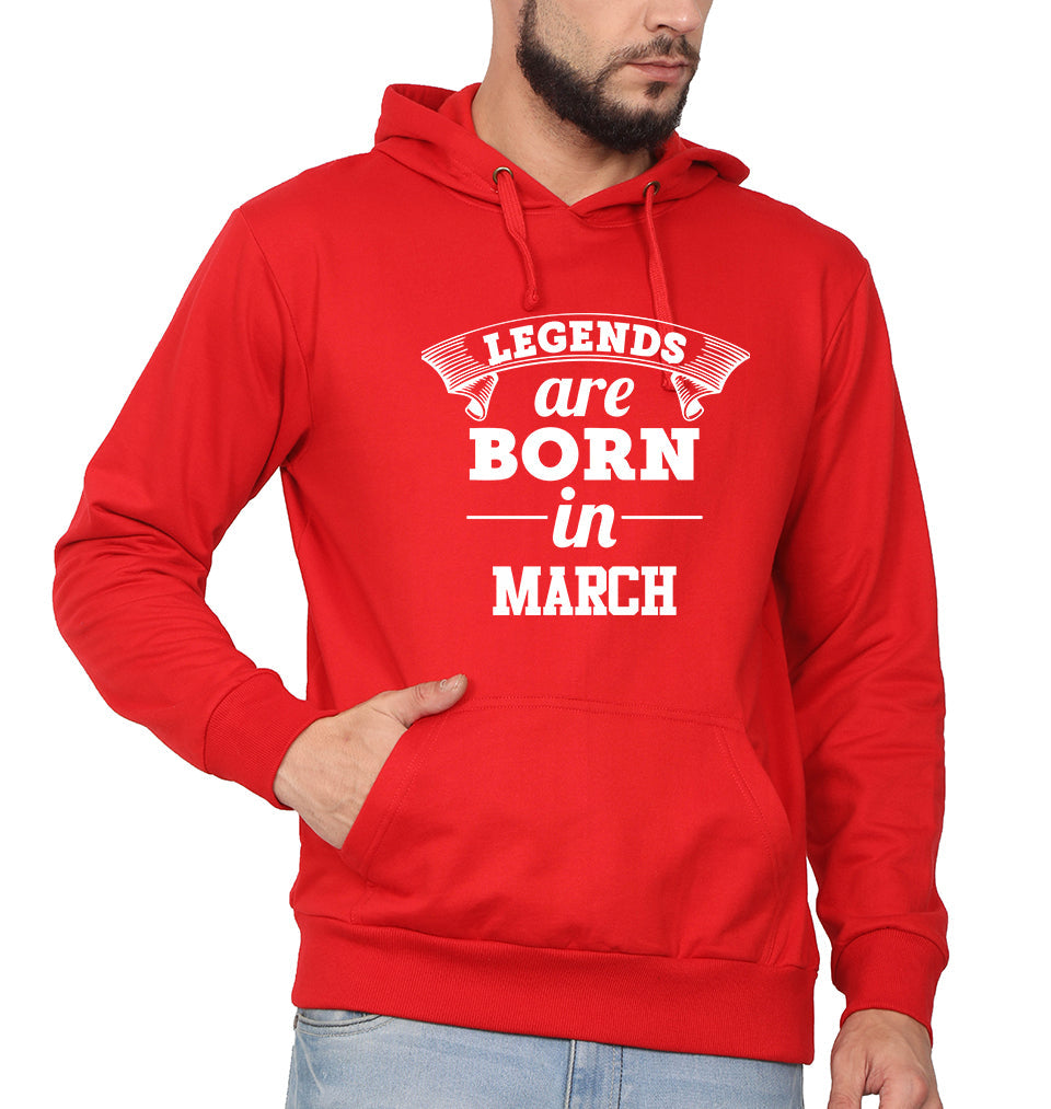 Legends are Born in March Men Hoodies-KidsFashionVilla