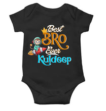 Load image into Gallery viewer, Custom Name Best Bro Ever Raksha Bandhan Rompers for Baby Boy- KidsFashionVilla
