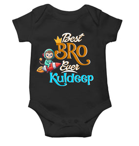 Custom Name Best Bro Ever Raksha Bandhan Rompers for Baby Boy- KidsFashionVilla