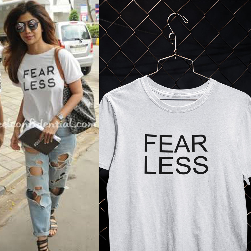 Fear Less Shilpa Shetty Celebrity T-shirt- KidsFashionVilla