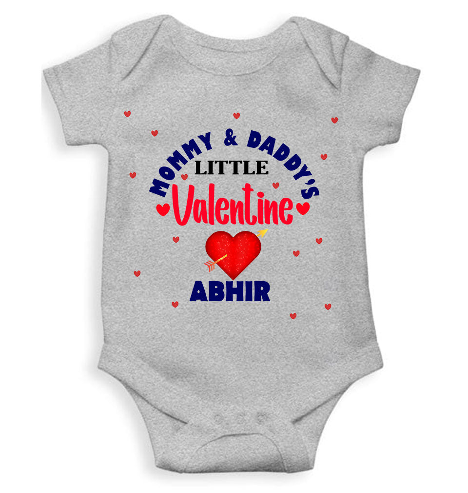 Custom Name Mommys And Daddys Little Valentine Rompers for Baby Boy- KidsFashionVilla