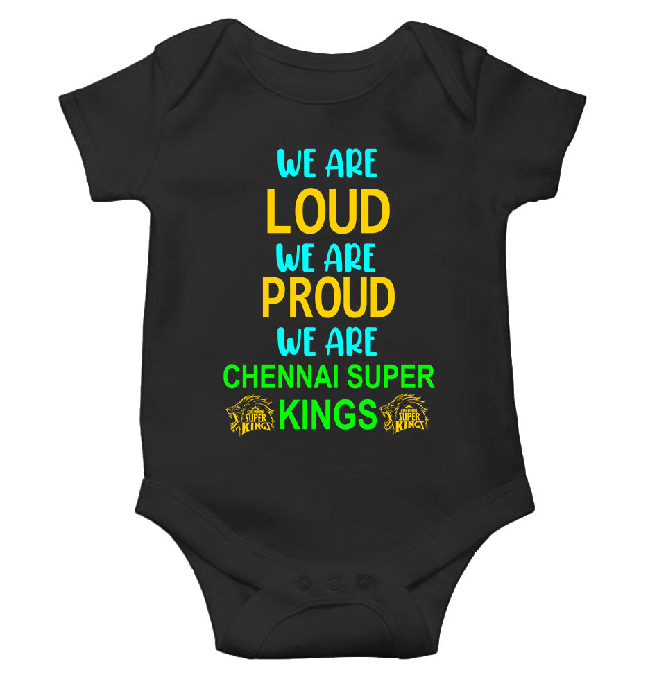 IPL We Are Loud CSK Chennai Super Kings Rompers for Baby Girl- KidsFashionVilla