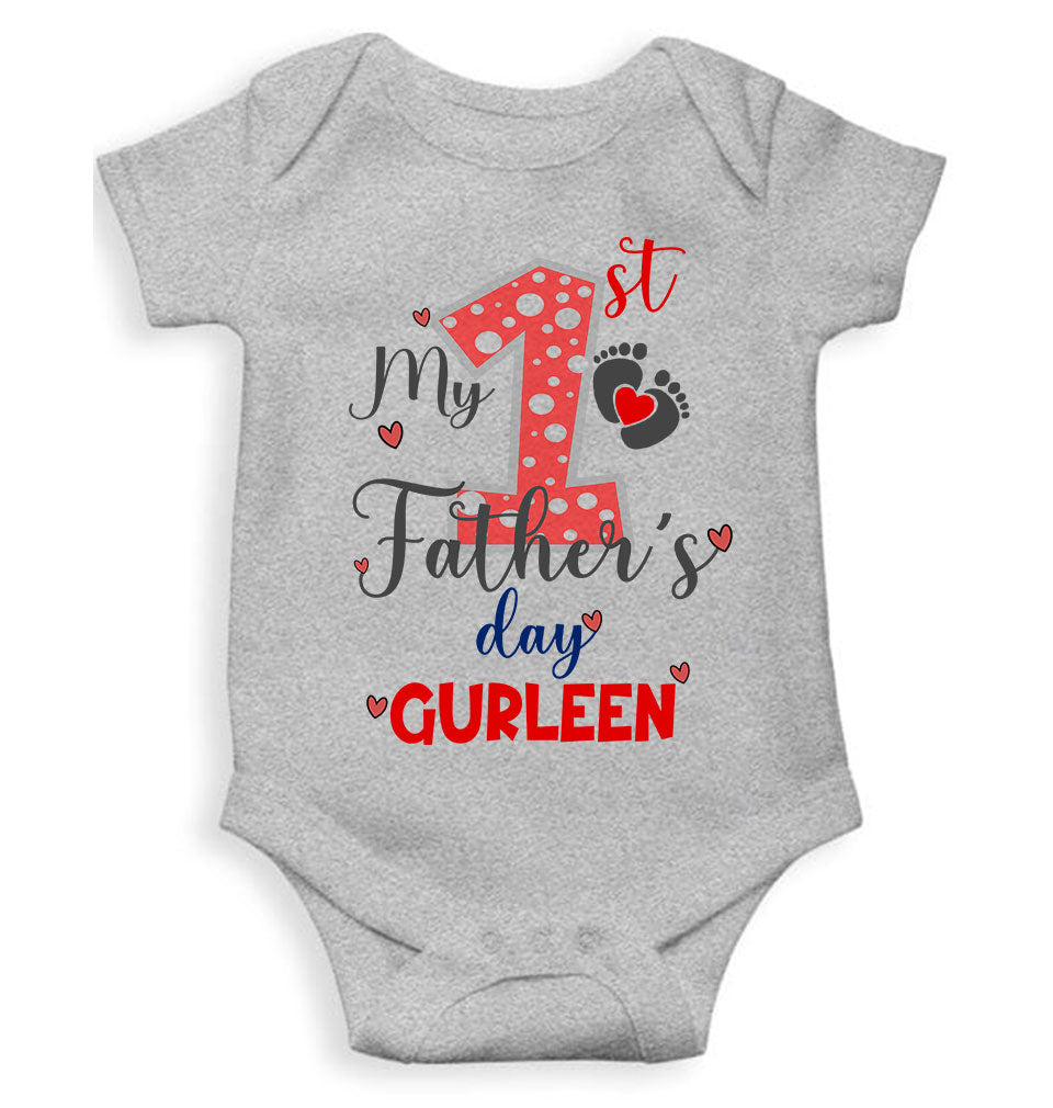 Custom Name First Fathers Day Rompers for Baby Girl- KidsFashionVilla