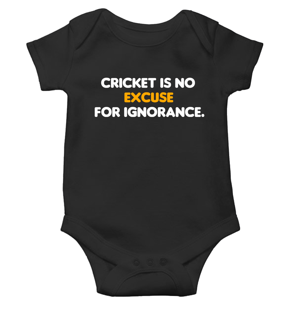 Cricket is no excuse for ignorance World Cup Cricket Rompers for Baby Boy- KidsFashionVilla
