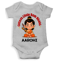 Load image into Gallery viewer, Custom Name Cutest little Ram Bhakt Dusshera Rompers for Baby Girl- KidsFashionVilla
