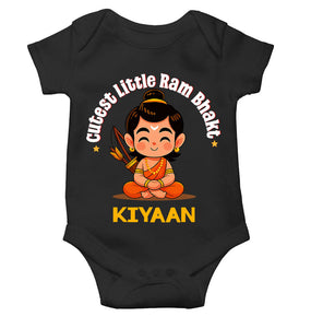 Custom Name Cutest little Ram Bhakt Dusshera Rompers for Baby Boy- KidsFashionVilla