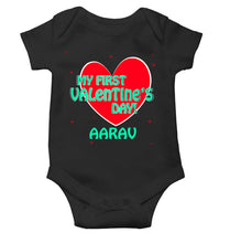Load image into Gallery viewer, Custom Name 1st Valentine Rompers for Baby Boy- KidsFashionVilla
