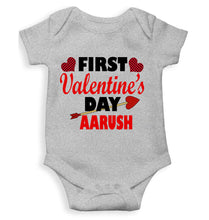 Load image into Gallery viewer, Custom Name First Valentine Rompers for Baby Boy- KidsFashionVilla
