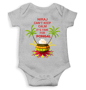 Custom Name Cant Keep Calm Its Time For Pongal Rompers for Baby Boy- KidsFashionVilla