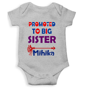 Custom Name Promoted To Big Sister Rakhi Rompers for Baby Girl- KidsFashionVilla