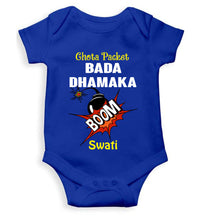 Load image into Gallery viewer, Custom Name Chota Packet Bada Dhamaka Diwali Rompers for Baby Girl- KidsFashionVilla

