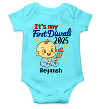 Load image into Gallery viewer, Custom Name It Is My First Diwali 2025 Rompers for Baby Boy- KidsFashionVilla
