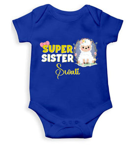 Custom Name Super Sister Raksha Bandhan Rompers for Baby Girl- KidsFashionVilla