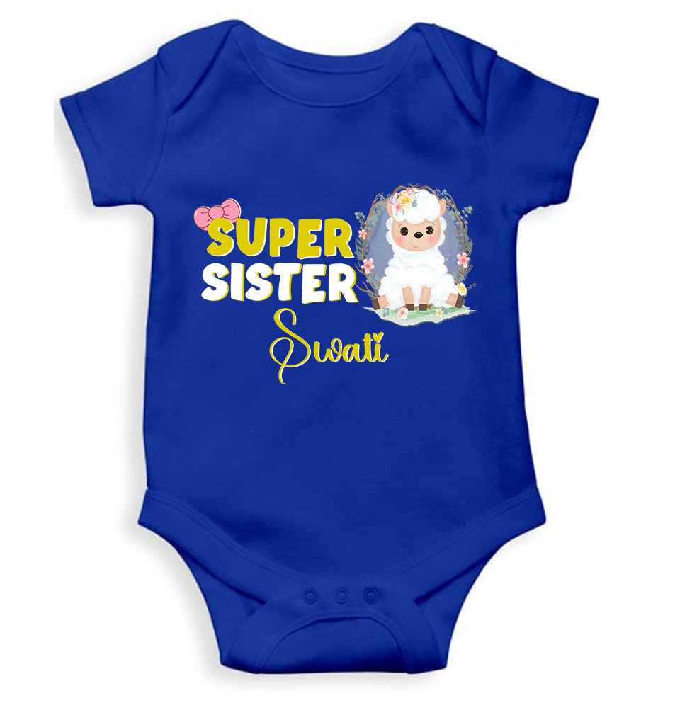 Custom Name Super Sister Raksha Bandhan Rompers for Baby Girl- KidsFashionVilla