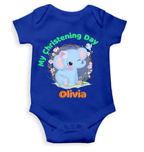 Load image into Gallery viewer, Custom Name Christening Day Baptism Rompers for Baby Girl- KidsFashionVilla
