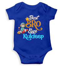 Load image into Gallery viewer, Custom Name Best Bro Ever Raksha Bandhan Rompers for Baby Boy- KidsFashionVilla
