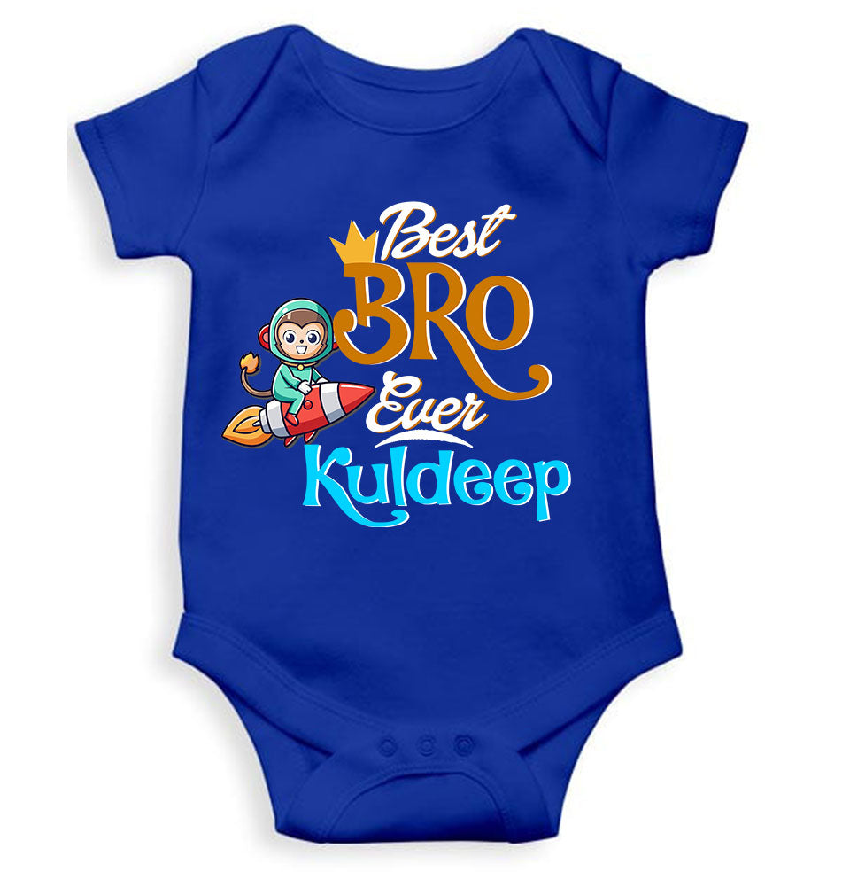 Custom Name Best Bro Ever Raksha Bandhan Rompers for Baby Boy- KidsFashionVilla