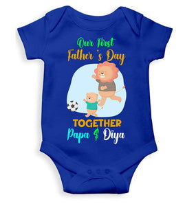 Custom Name Our First Father Day Rompers for Baby Girl- KidsFashionVilla