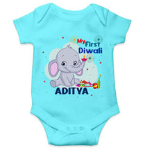 Load image into Gallery viewer, Custom Name My First Diwali Rompers for Baby Boy- KidsFashionVilla
