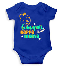 Load image into Gallery viewer, Ganpati Bappa Morya Ganesh Chaturthi Rompers for Baby Girl- KidsFashionVilla
