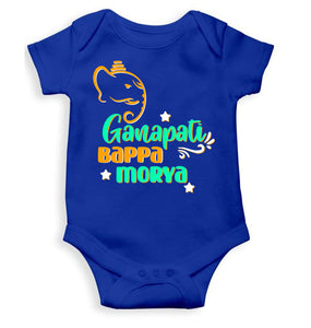 Ganpati Bappa Morya Ganesh Chaturthi Rompers for Baby Girl- KidsFashionVilla