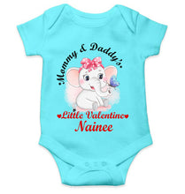 Load image into Gallery viewer, Custom Name Mommy And Daddys Little Valentine Rompers for Baby Girl- KidsFashionVilla
