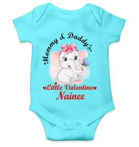Custom Name Mommy And Daddys Little Valentine Rompers for Baby Girl- KidsFashionVilla