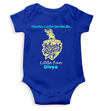 Load image into Gallery viewer, Custom Name IPL KKR Kolkata Knight Riders Korbo Lorbo Jeetbo Re Rompers for Baby Girl- KidsFashionVilla
