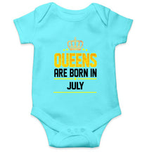 Load image into Gallery viewer, Queens Are Born In July Rompers for Baby Girl- KidsFashionVilla
