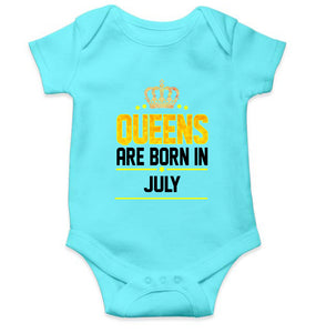 Queens Are Born In July Rompers for Baby Girl- KidsFashionVilla