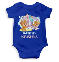 Load image into Gallery viewer, Custom Name 10 Month Birthday Teddy Design Rompers for Baby Boy- KidsFashionVilla
