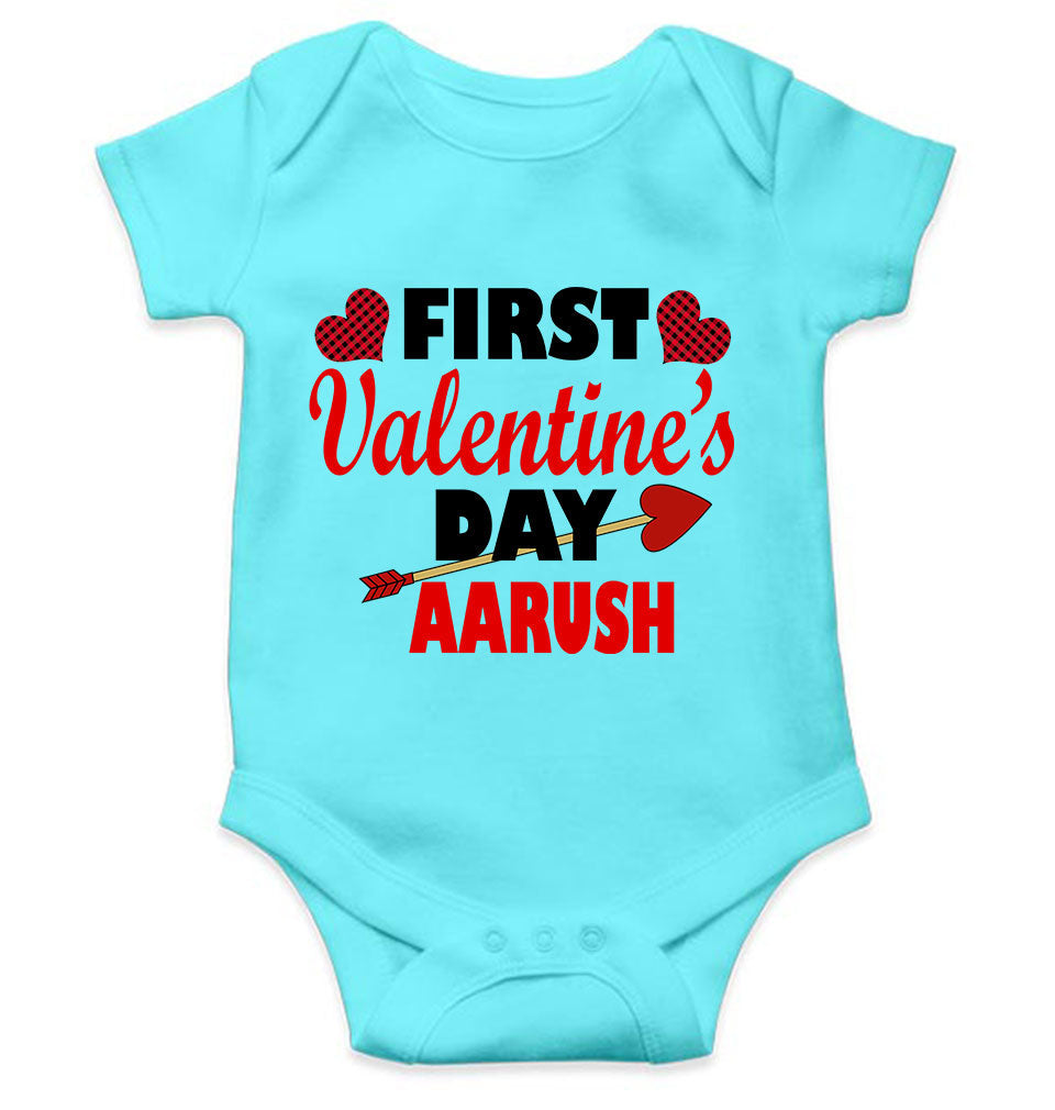 Custom Name First Valentine Rompers for Baby Boy- KidsFashionVilla