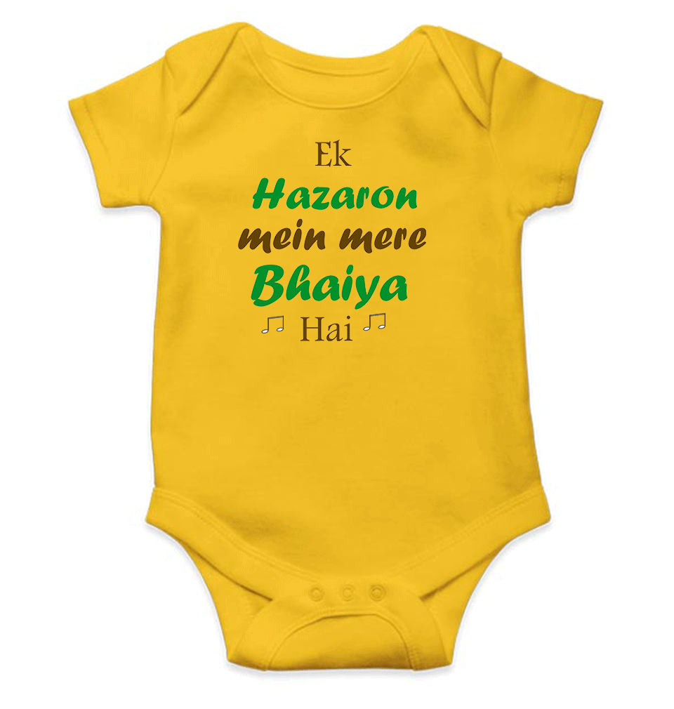 Ek Hazaro Mein Mere Bhaiya Rompers for Baby Girl - KidsFashionVilla