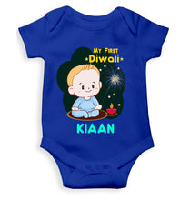 Load image into Gallery viewer, Custom Name My First Diwali Rompers for Baby Boy- KidsFashionVilla
