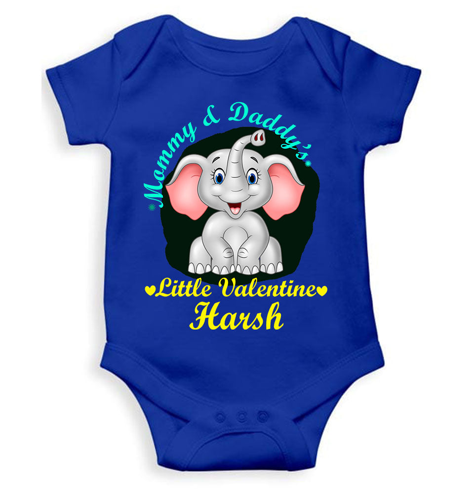 Custom Name Mommy And Daddys Little Valentine Rompers for Baby Boy- KidsFashionVilla