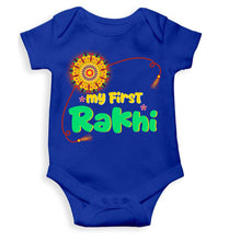 Load image into Gallery viewer, My First Meri Pehli Rakhi Raksha Bandhan Rompers for Baby Boy- KidsFashionVilla
