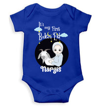 Load image into Gallery viewer, Custom Name Its My First Bakra Eid Rompers for Baby Girl- KidsFashionVilla
