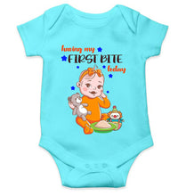 Load image into Gallery viewer, First Bites Baby Food Rompers for Baby Boy- KidsFashionVilla
