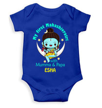 Load image into Gallery viewer, Custom Name Mahashivratri With Mumma &amp; Papa Rompers for Baby Girl- KidsFashionVilla
