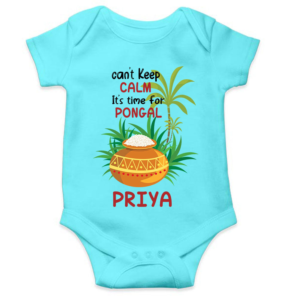 Custom Name Time For Pongal Makar Sankranti Rompers for Baby Girl- KidsFashionVilla