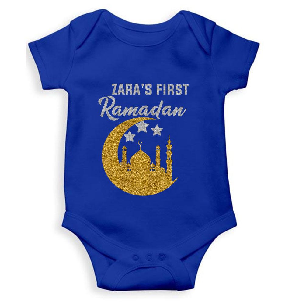 First Ramadan Custom Name Eid Rompers for Baby Girl- KidsFashionVilla