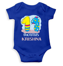 Load image into Gallery viewer, Custom Name 11 Month Birthday Teddy Design Rompers for Baby Boy- KidsFashionVilla
