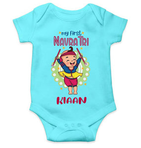Custom Name My First Navratri Rompers for Baby Boy- KidsFashionVilla