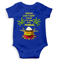 Load image into Gallery viewer, Custom Name Cant Keep Calm Its Time For Pongal Rompers for Baby Girl- KidsFashionVilla
