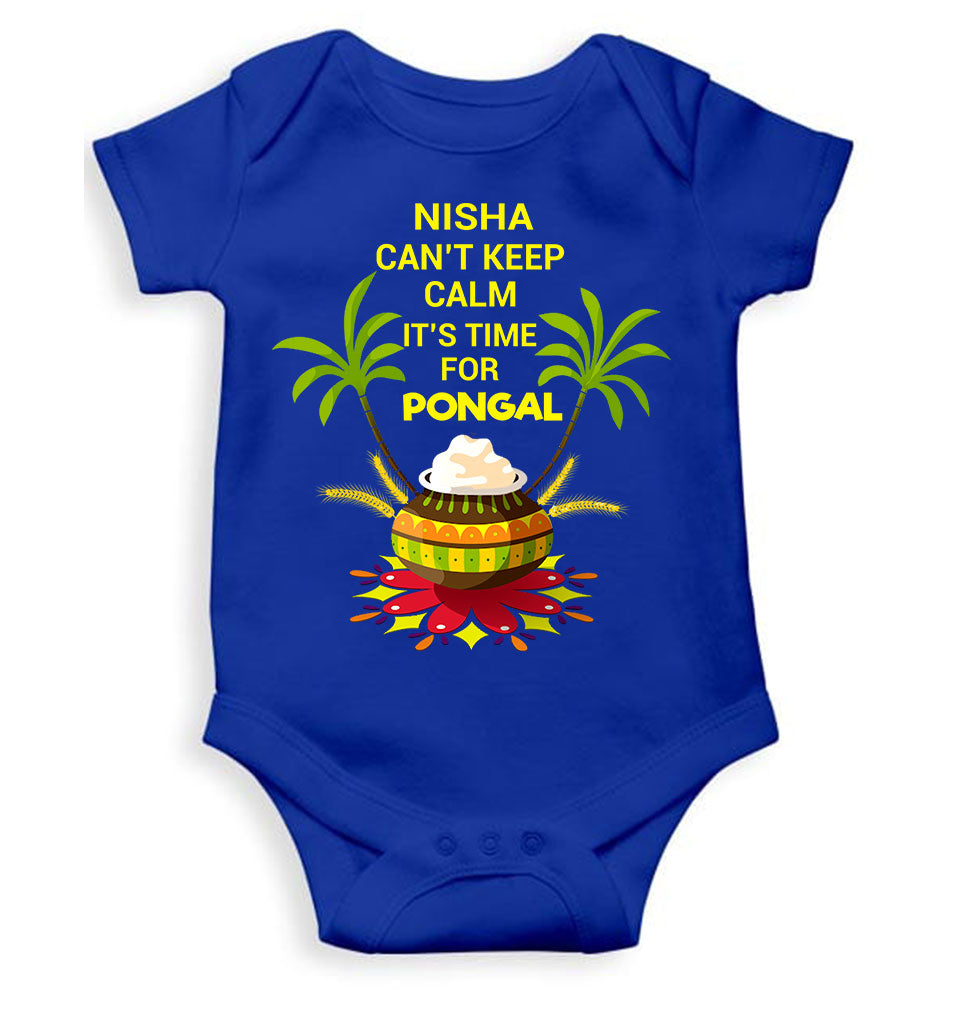 Custom Name Cant Keep Calm Its Time For Pongal Rompers for Baby Girl- KidsFashionVilla